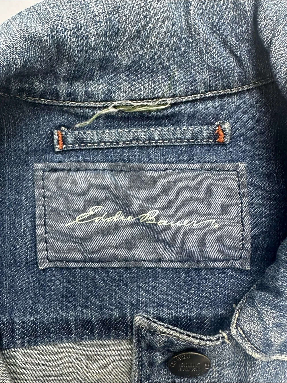 Hand Painted Texas Bluebonnet Denim Jacket Eddie Bauer Jean Jacket Vintage Style